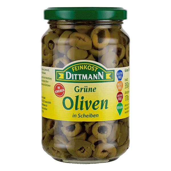 Feinkost Dittmann Oliven grün in Scheiben 170g – Bild 2