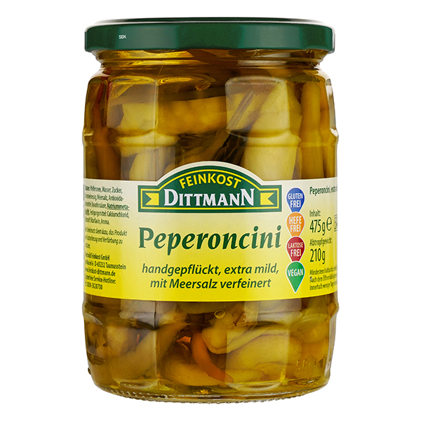 Feinkost Dittmann Peperoncini extra mild 210g – Bild 2