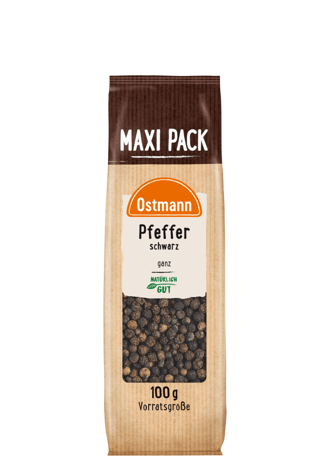 Ostmann Pfeffer schwarz ganz – Maxi Pack 100g
