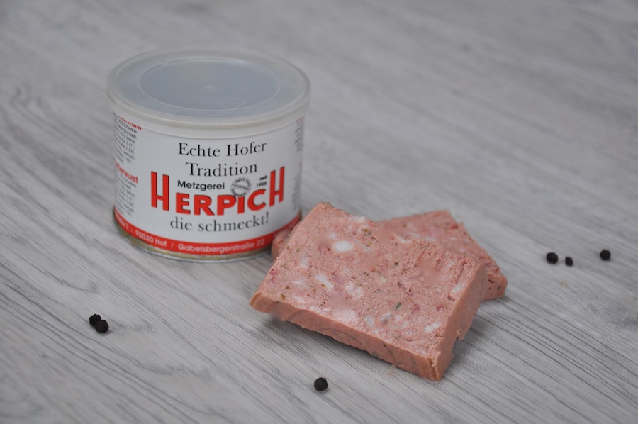 Weißer Presssack in der Dose